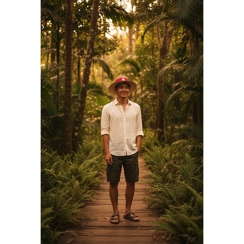 LogoFit Straw Sun Hat Stanford Original Logo OSFA Wide Brim Beach Hat
